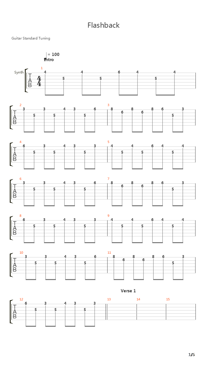 Flashback吉他谱