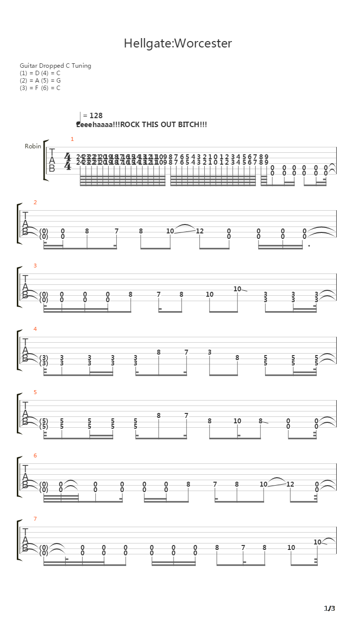 Hellgate Worcester吉他谱
