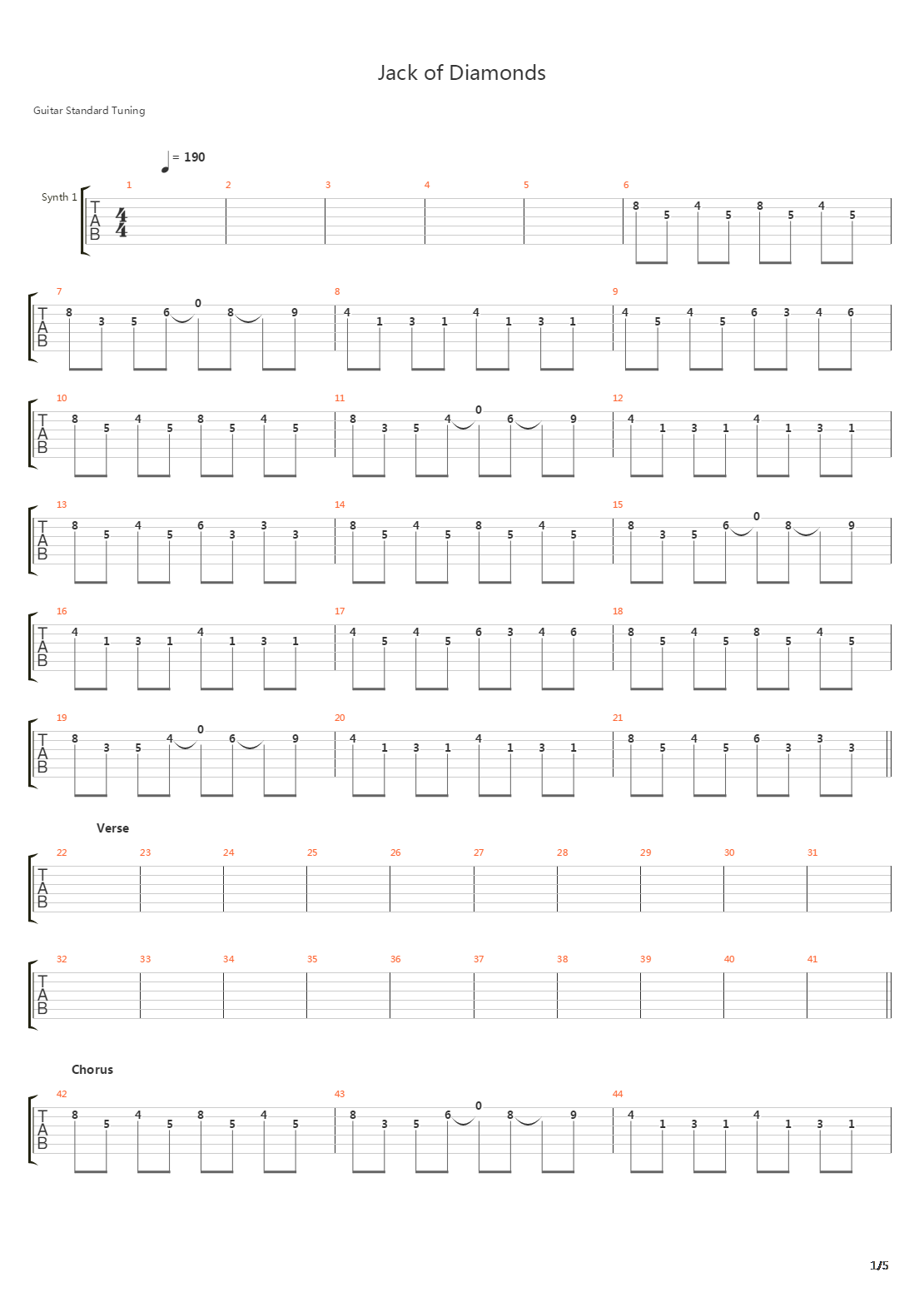 Jack Of Diamonds吉他谱