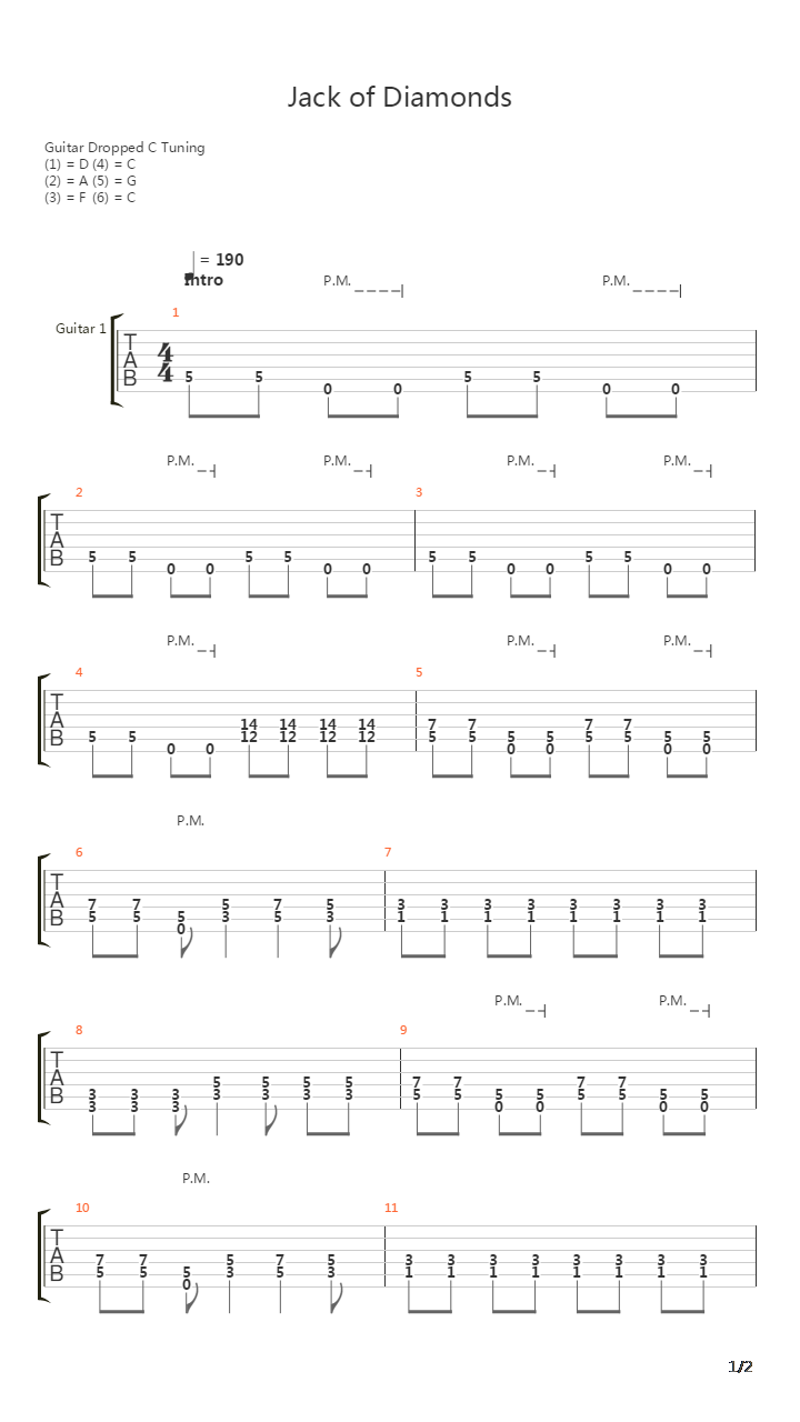 Jack Of Diamonds吉他谱
