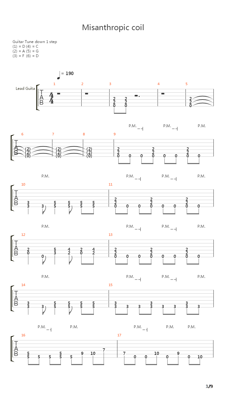 Misanthropic Coil吉他谱