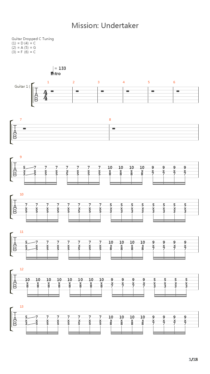 Mission Undertaker吉他谱