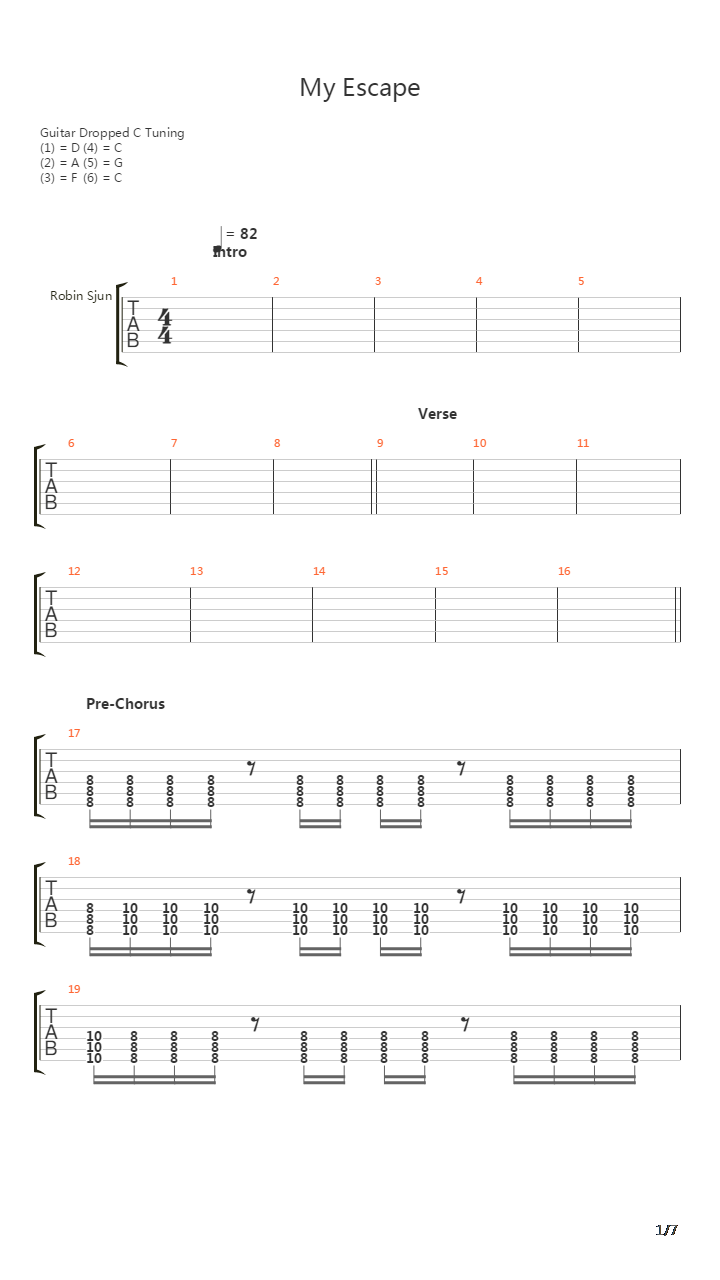 My Escape吉他谱