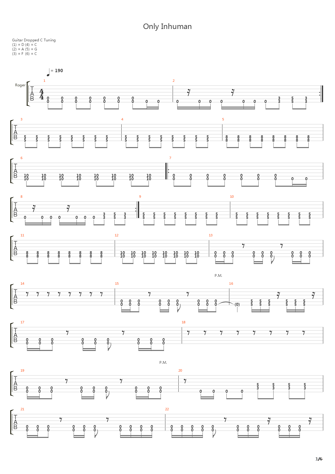 Only Inhuman吉他谱