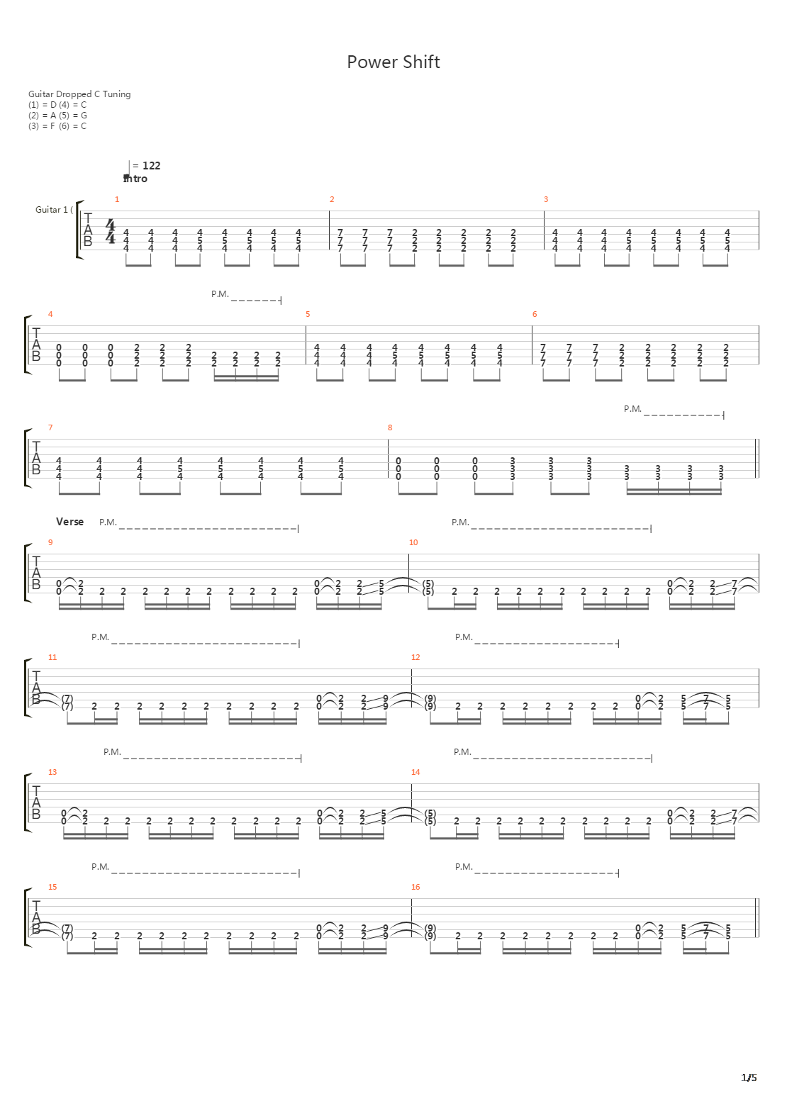 Power Shift吉他谱
