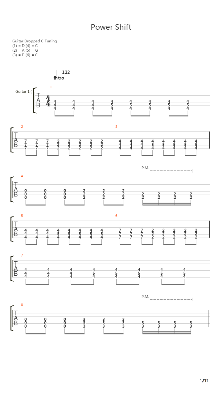Power Shift吉他谱