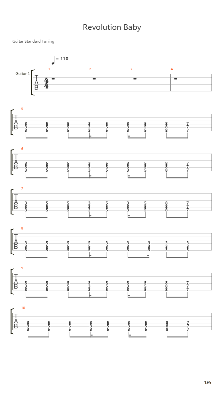 Revolution Baby吉他谱
