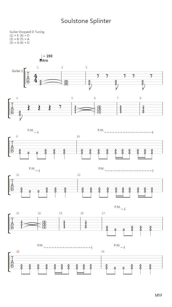 Soulstone Splinter吉他谱