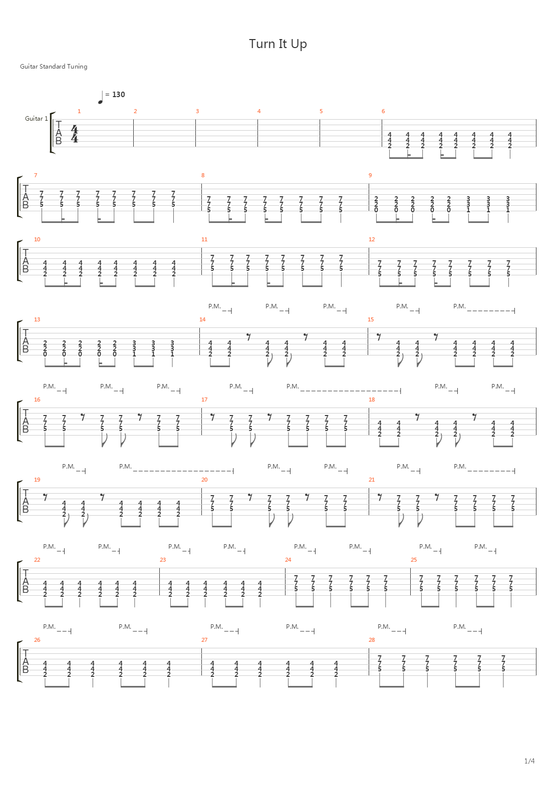 Turn It Up吉他谱
