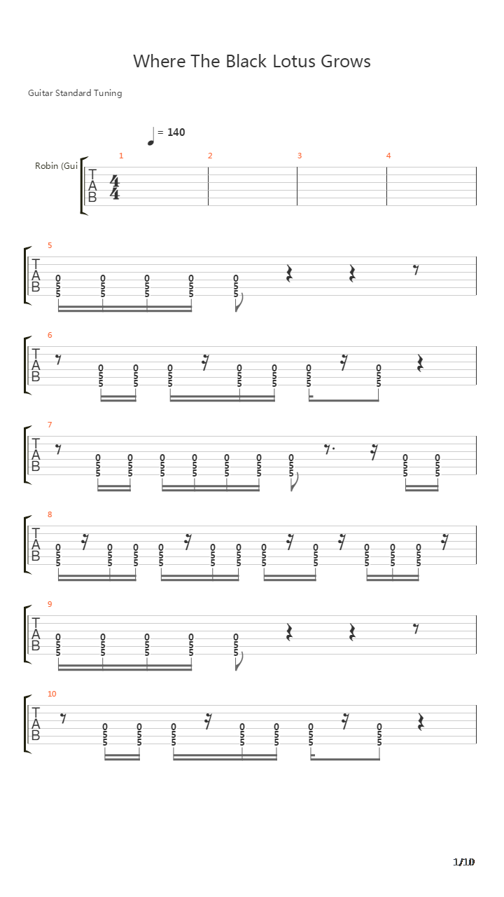 Where The Black Lotus Grows吉他谱