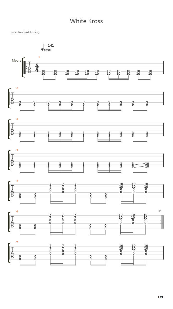 White Kross吉他谱
