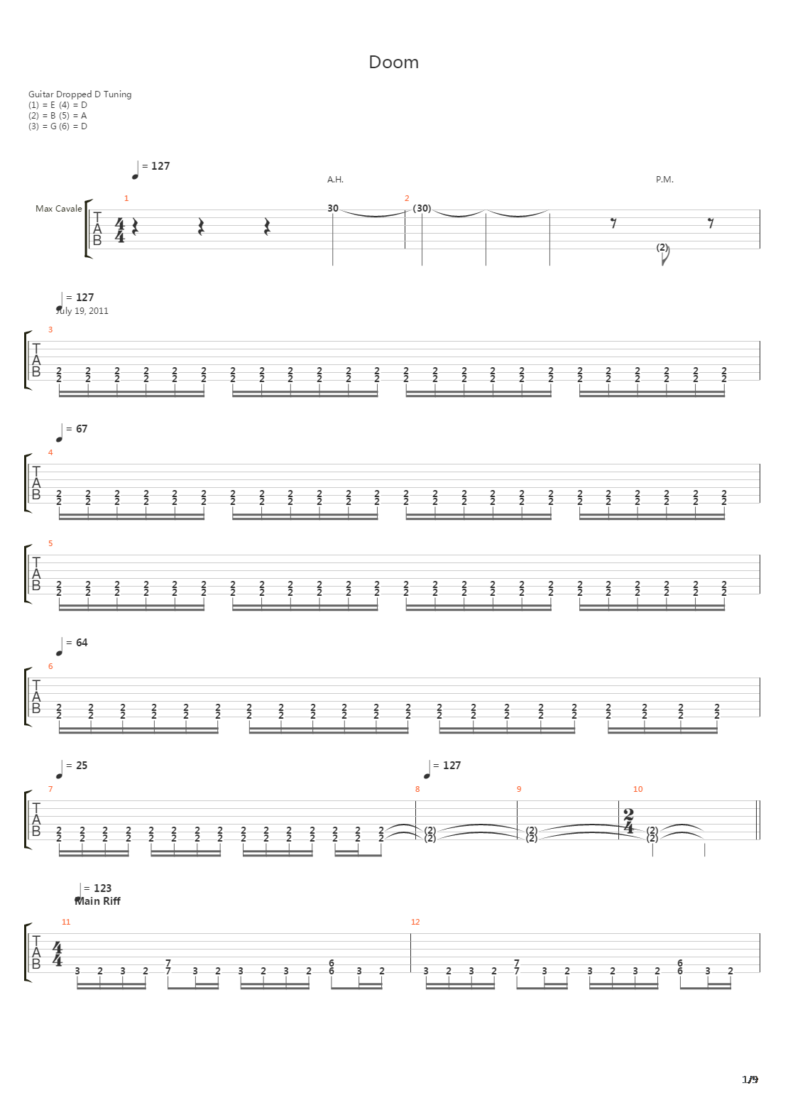 Doom吉他谱