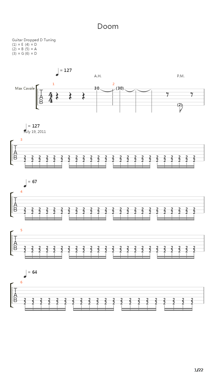Doom吉他谱