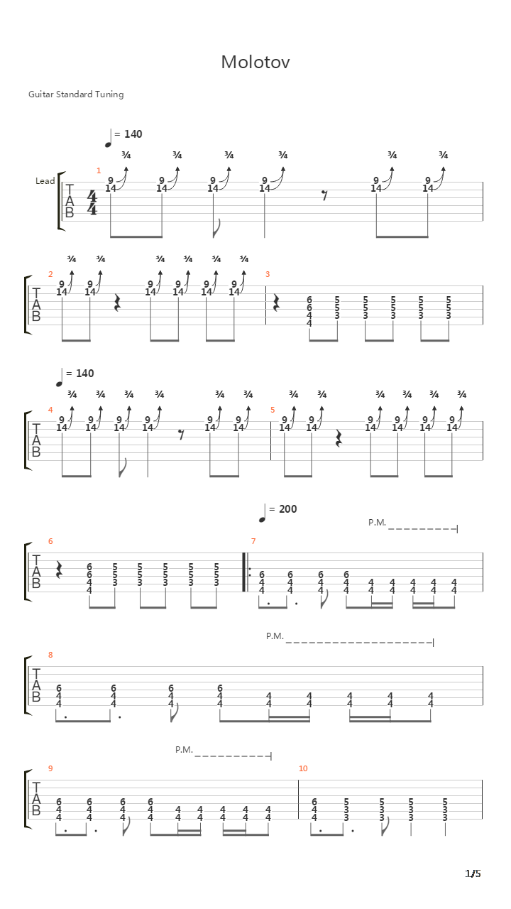 Molotov吉他谱