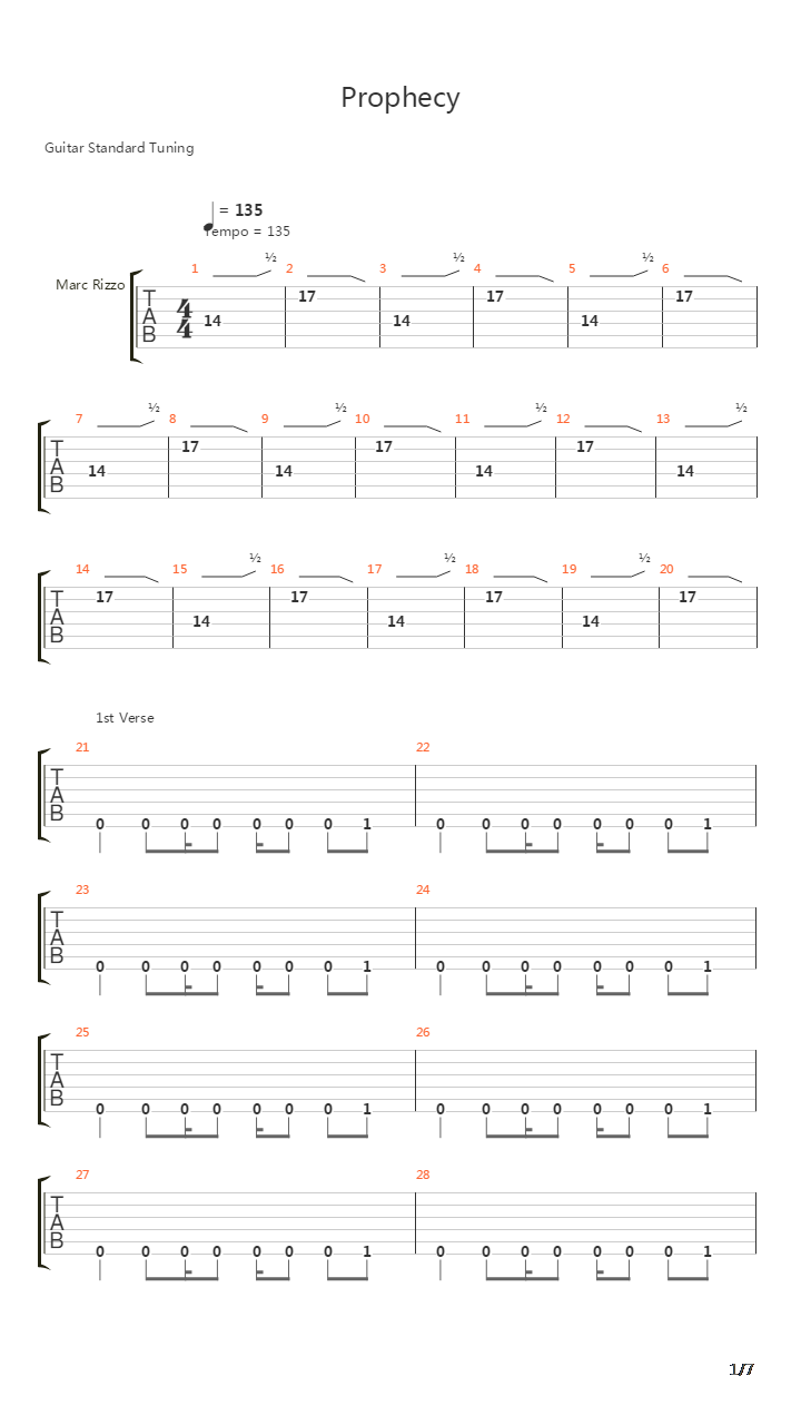Prophecy吉他谱