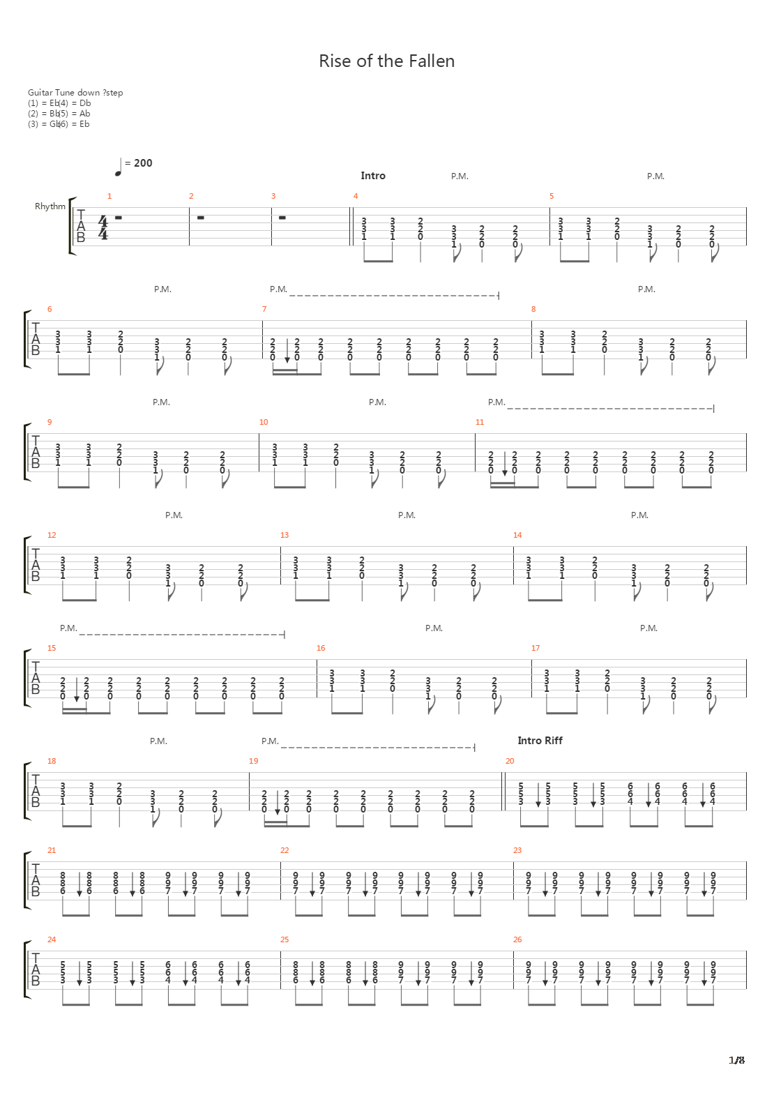 Rise Of The Fallen吉他谱
