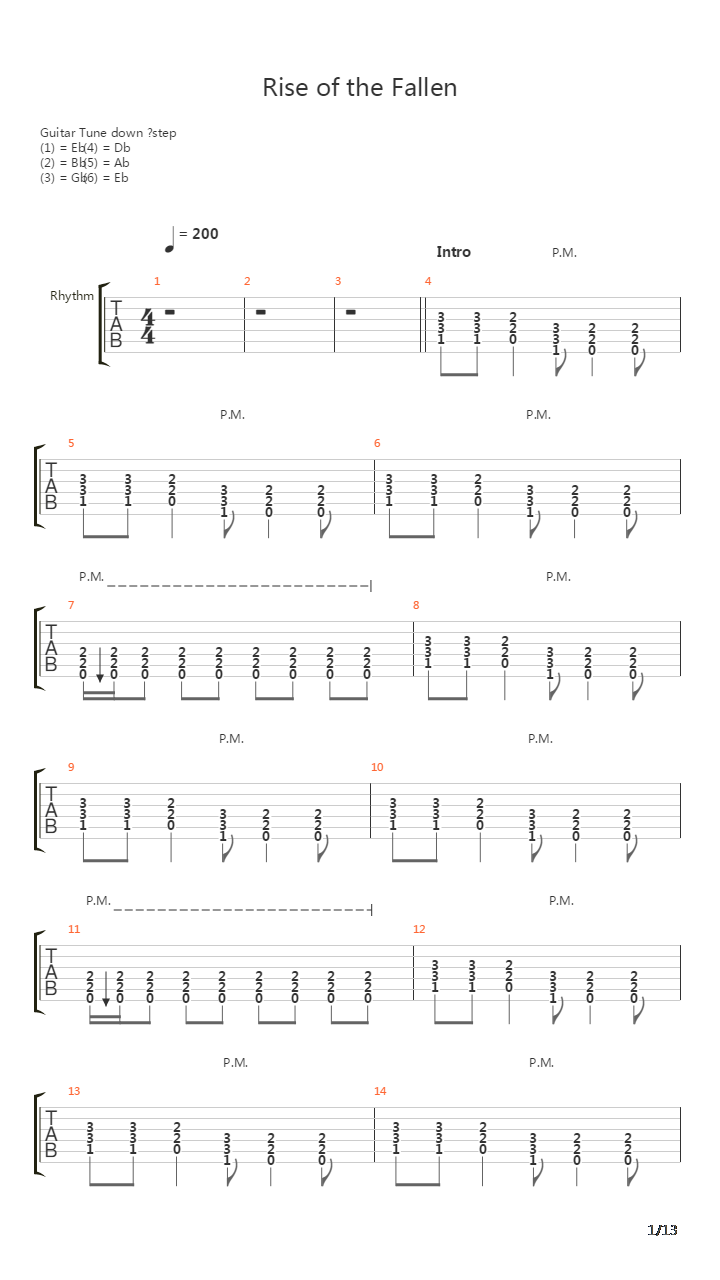 Rise Of The Fallen吉他谱