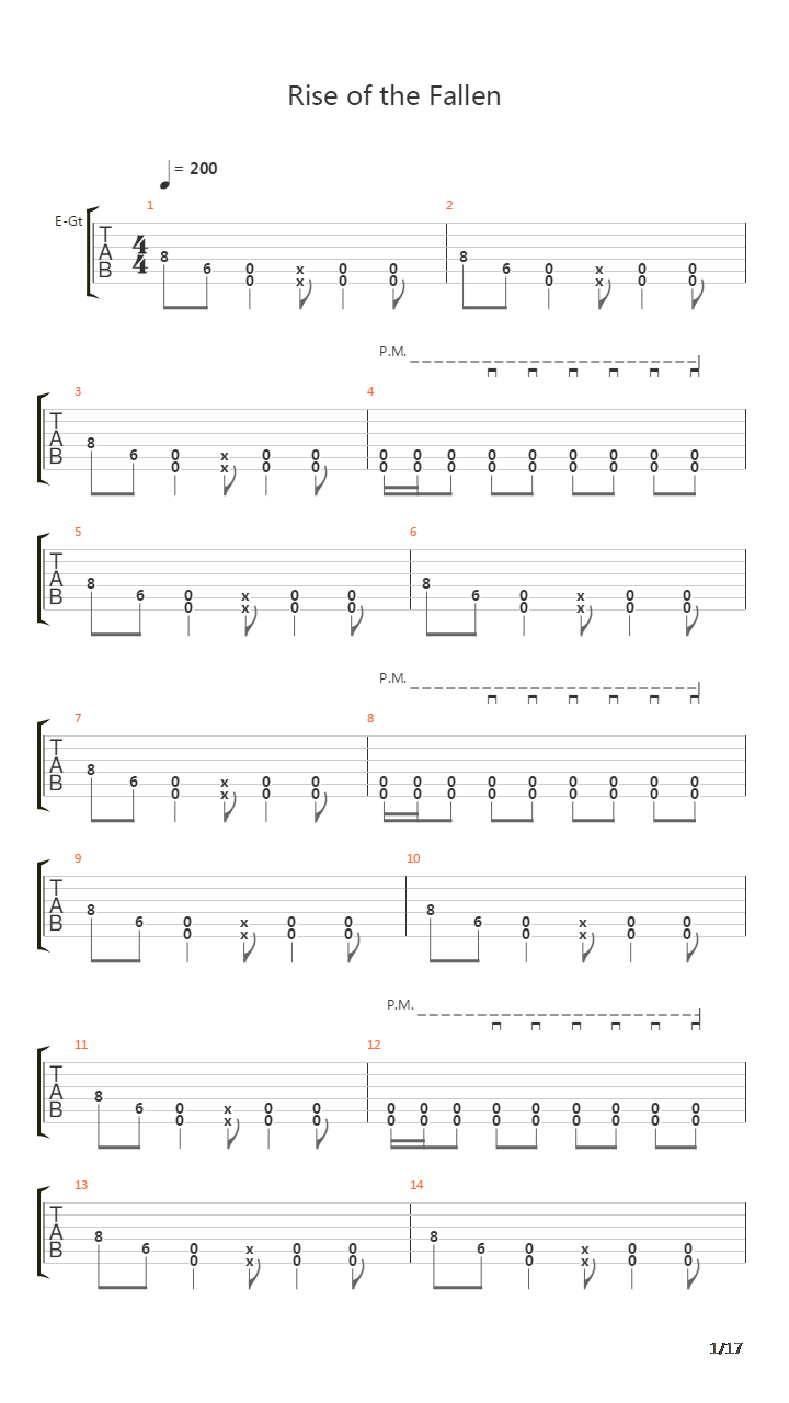 Rise Of The Fallen吉他谱