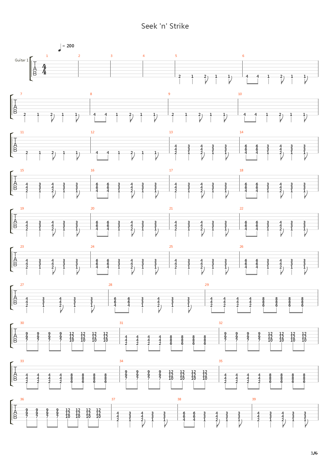 Seek N Strike吉他谱