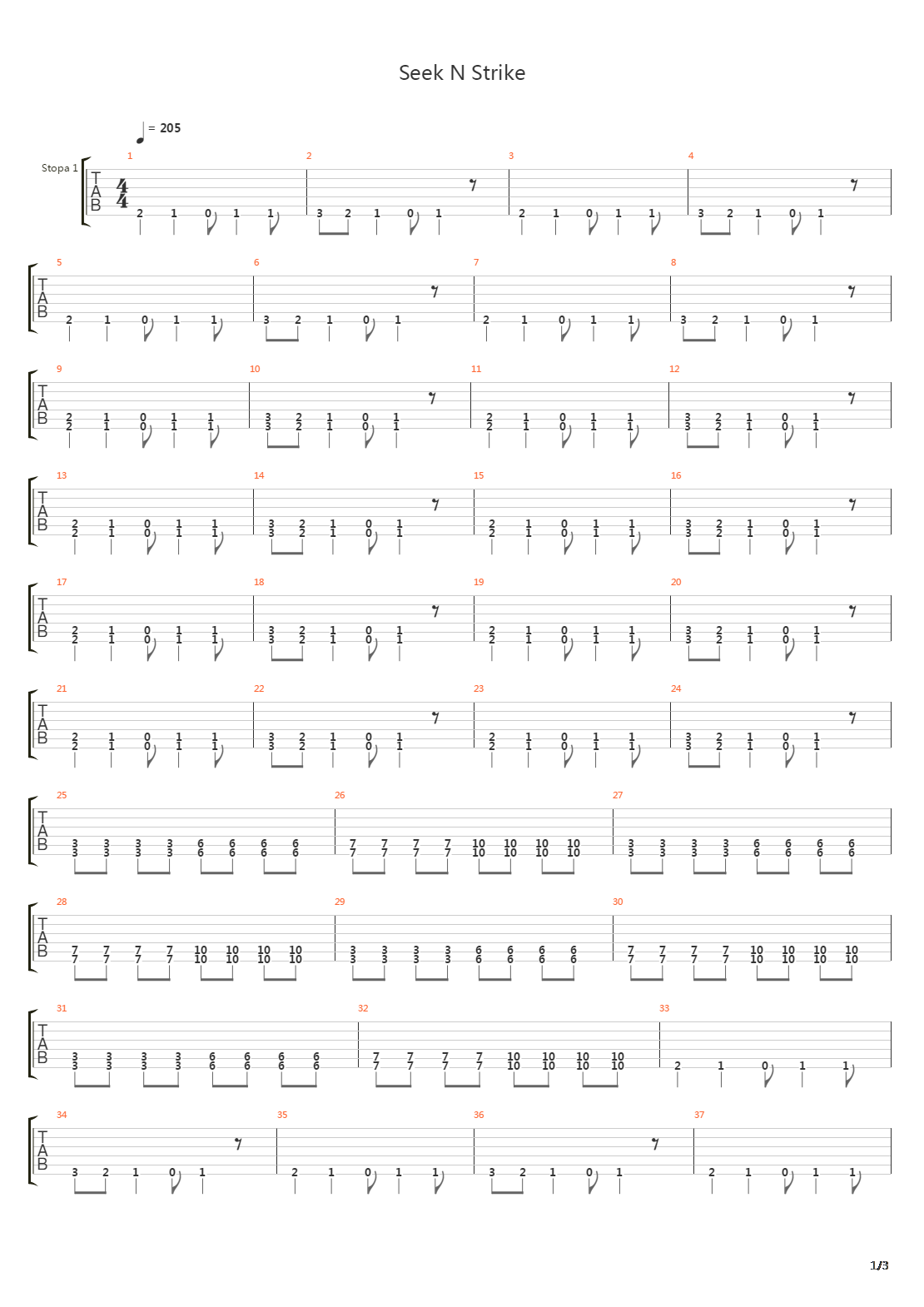 Seek N Strike吉他谱