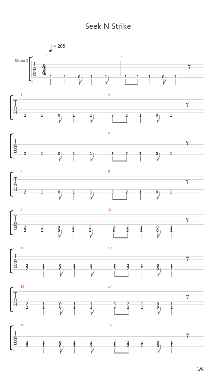 Seek N Strike吉他谱