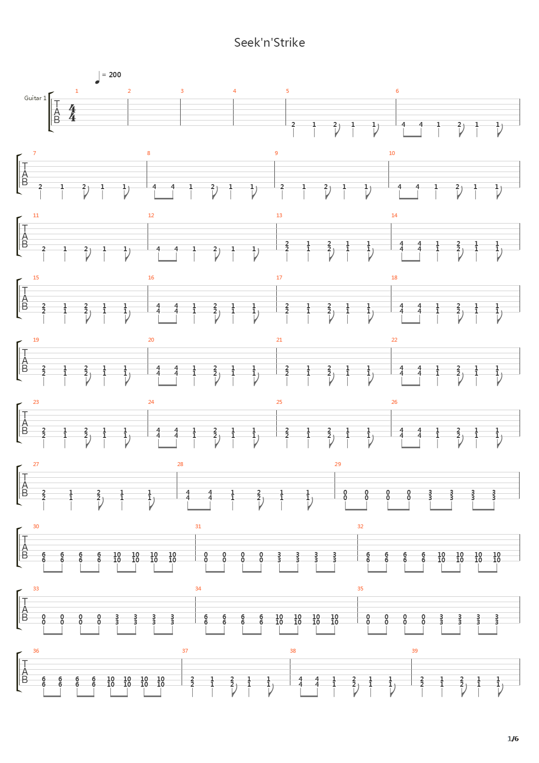Seeknstrike吉他谱