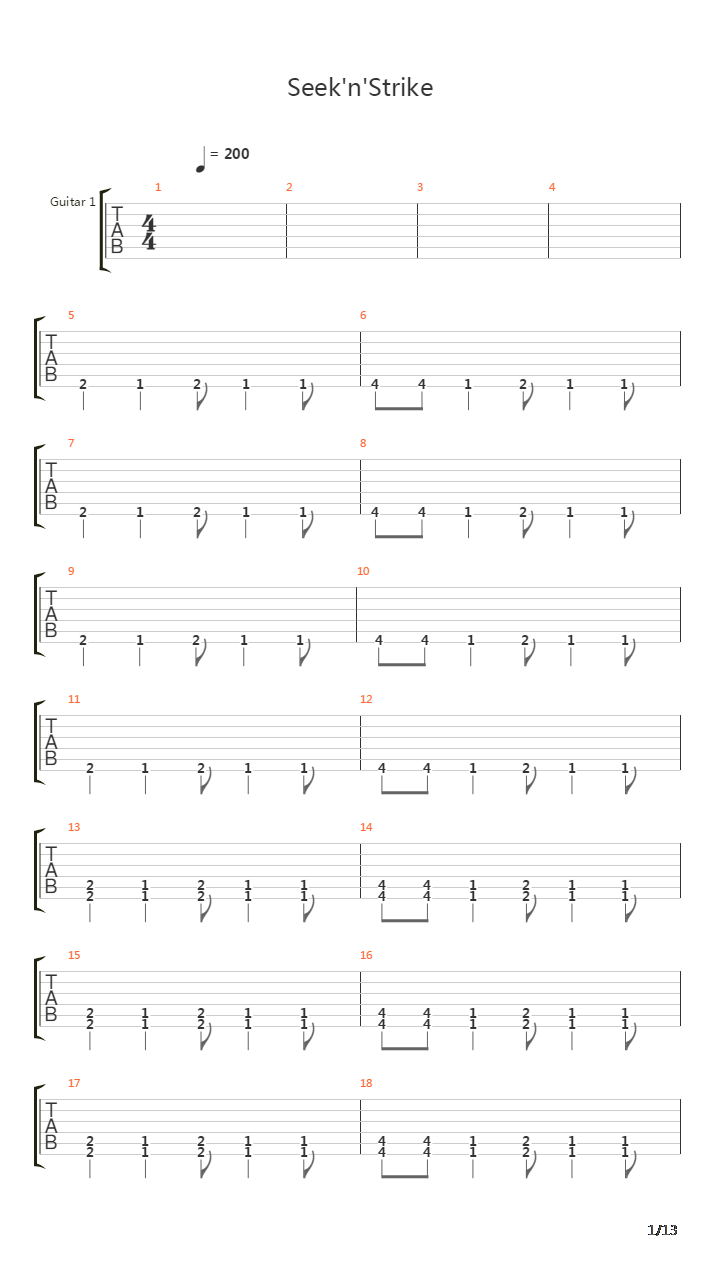 Seeknstrike吉他谱
