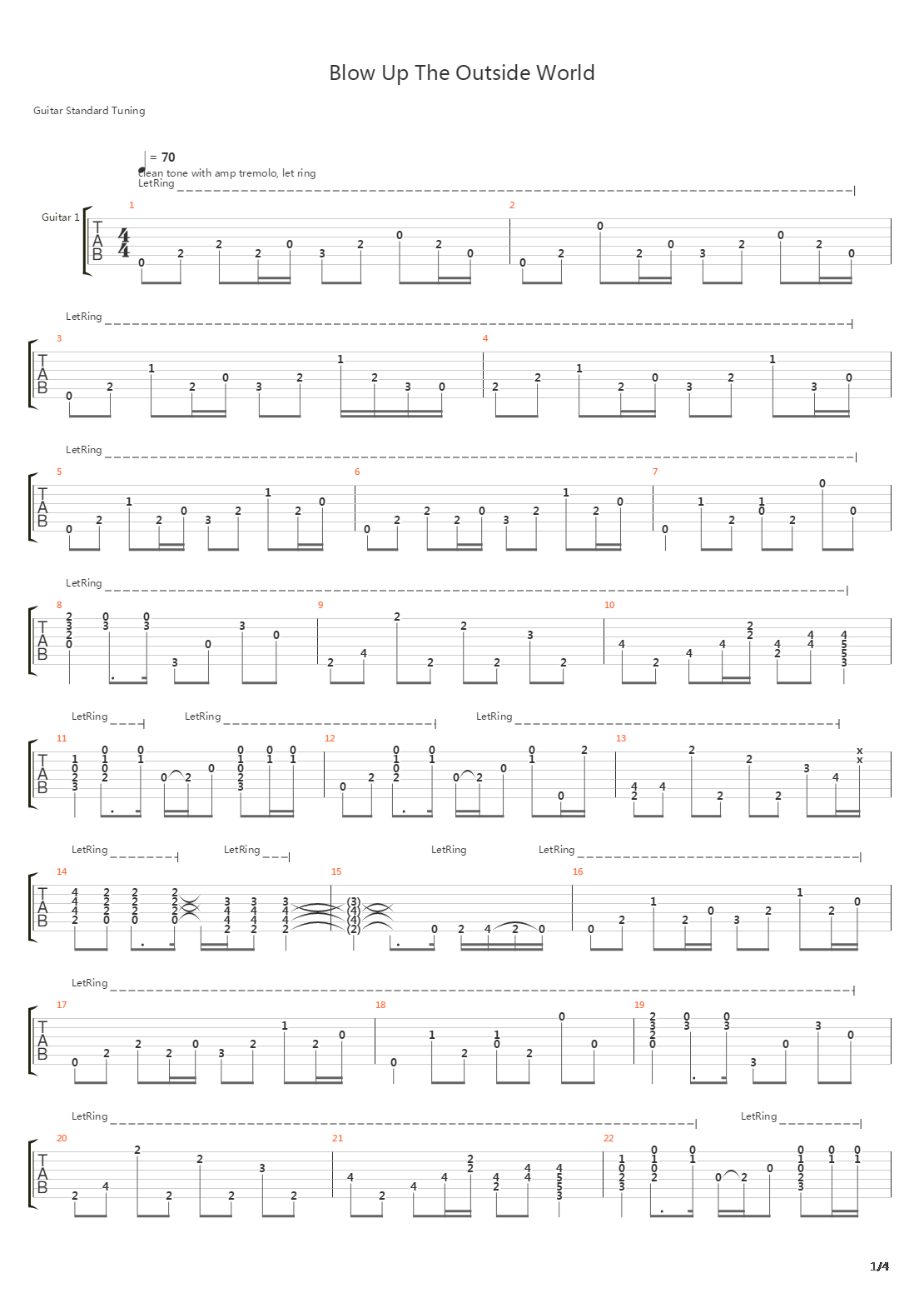 Blow Up The Outside World吉他谱
