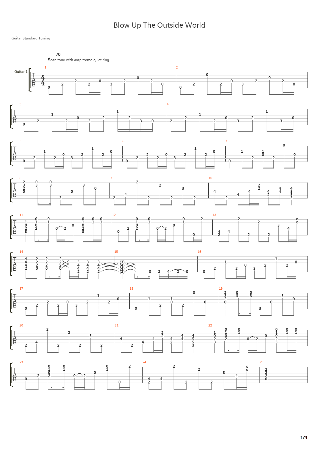 Blow Up The Outside World吉他谱