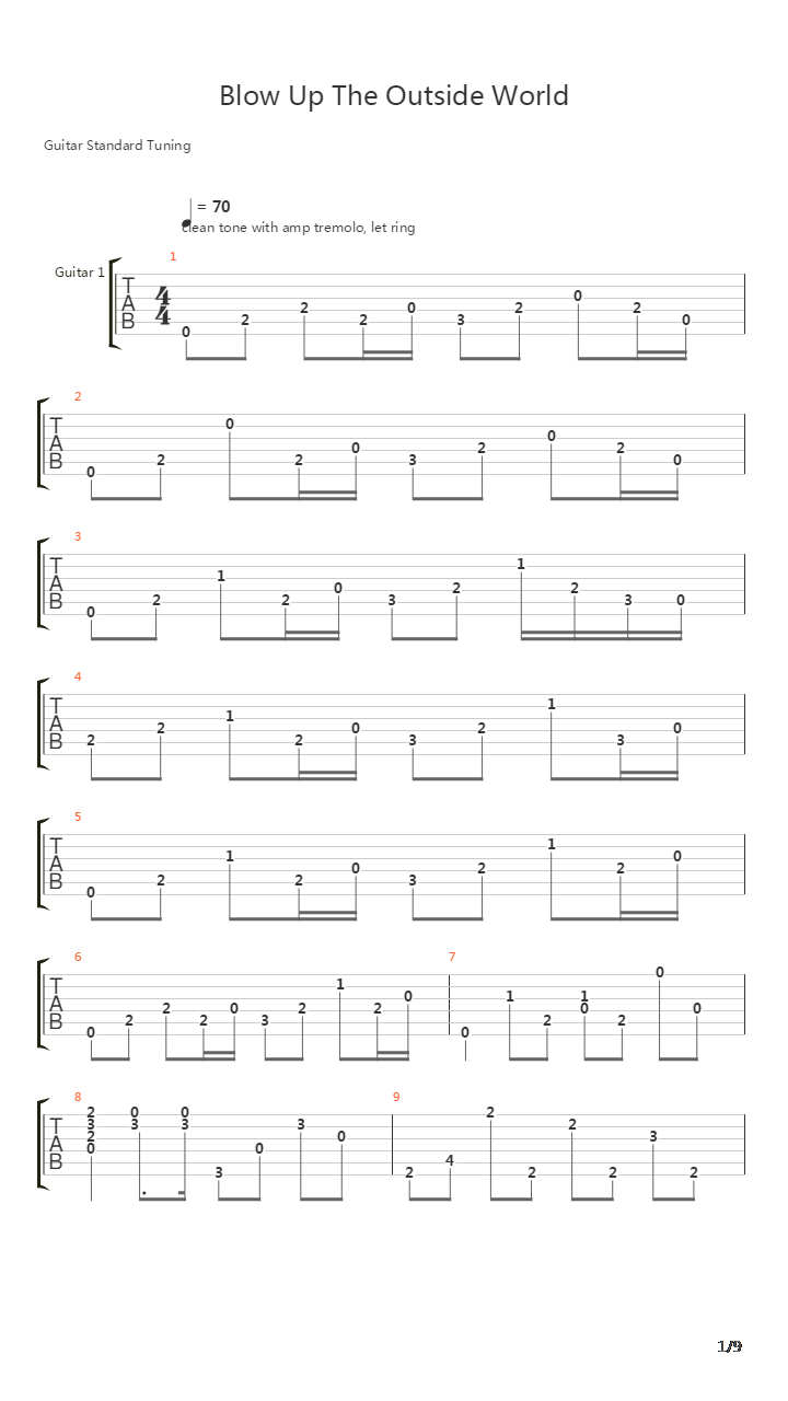 Blow Up The Outside World吉他谱