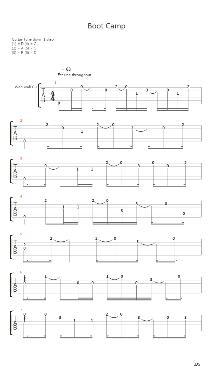 Boot Camp吉他谱