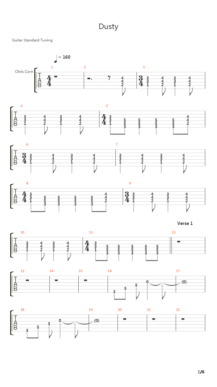 Dusty吉他谱