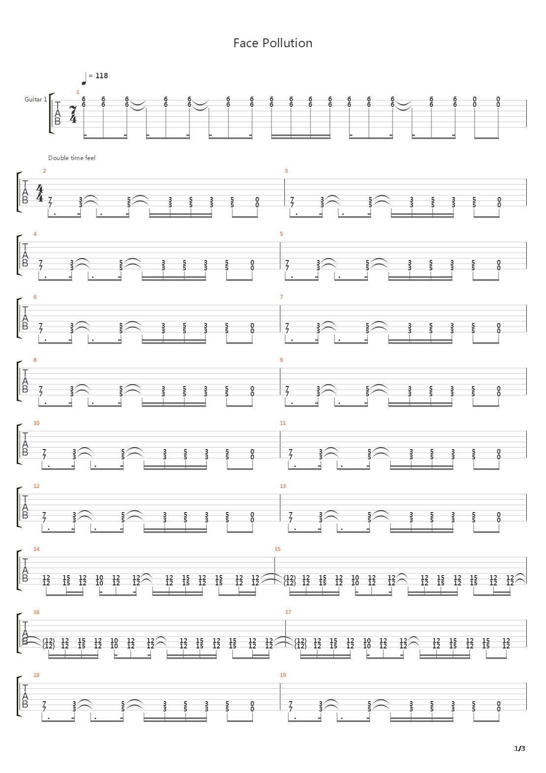 Face Pollution吉他谱