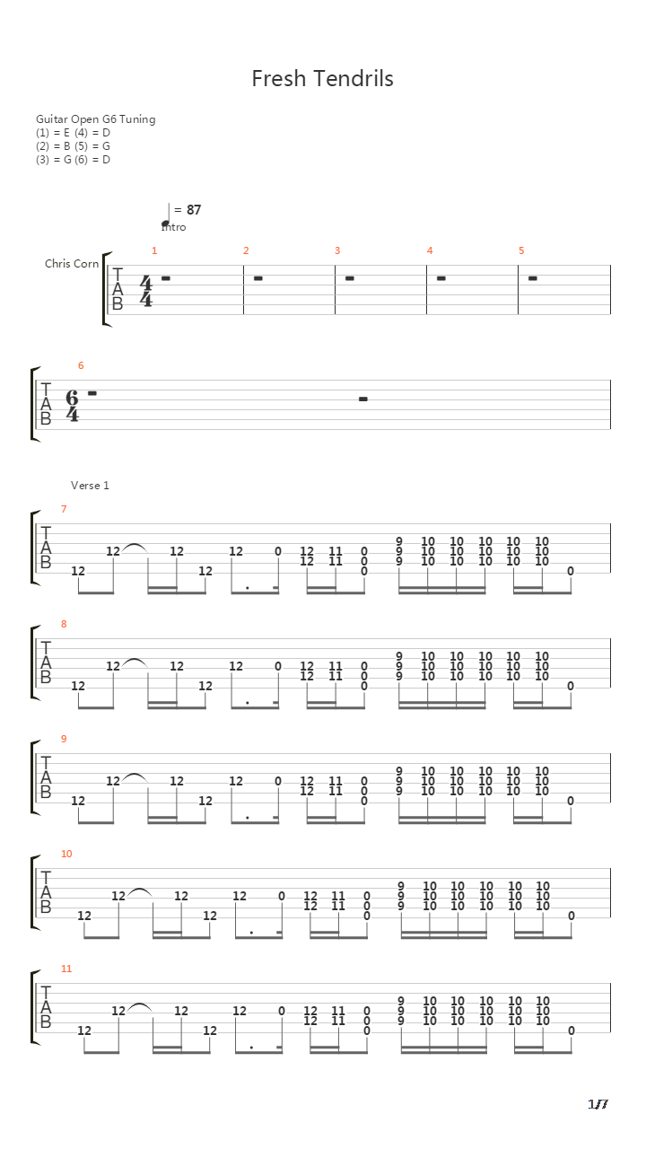 Fresh Tendrils吉他谱