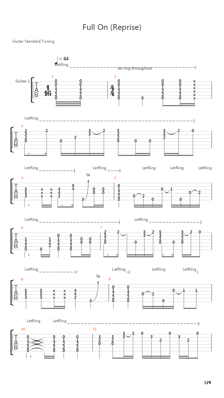 Full On Reprise吉他谱