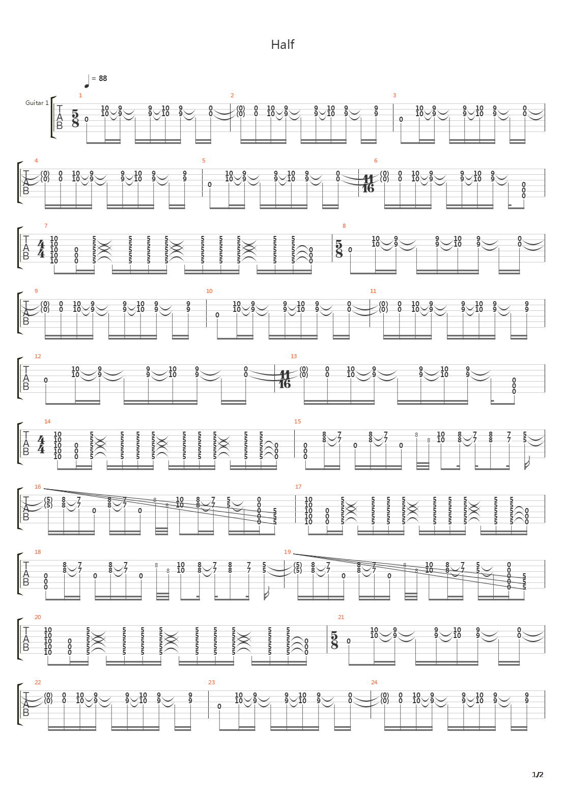 Half吉他谱