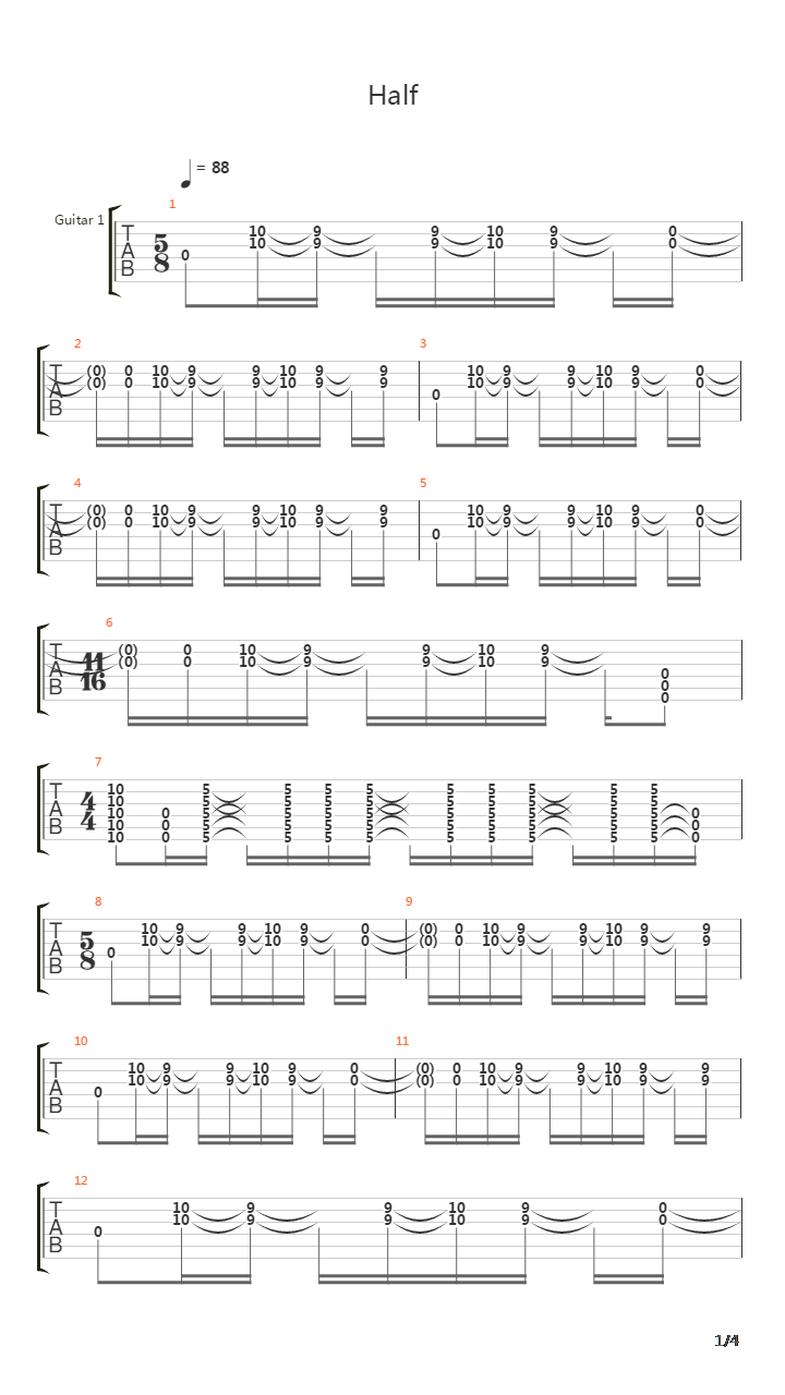 Half吉他谱