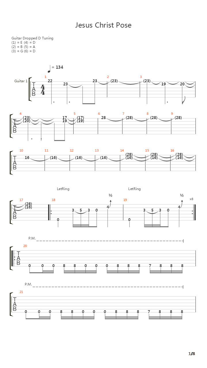 Jesus Christ Pose吉他谱