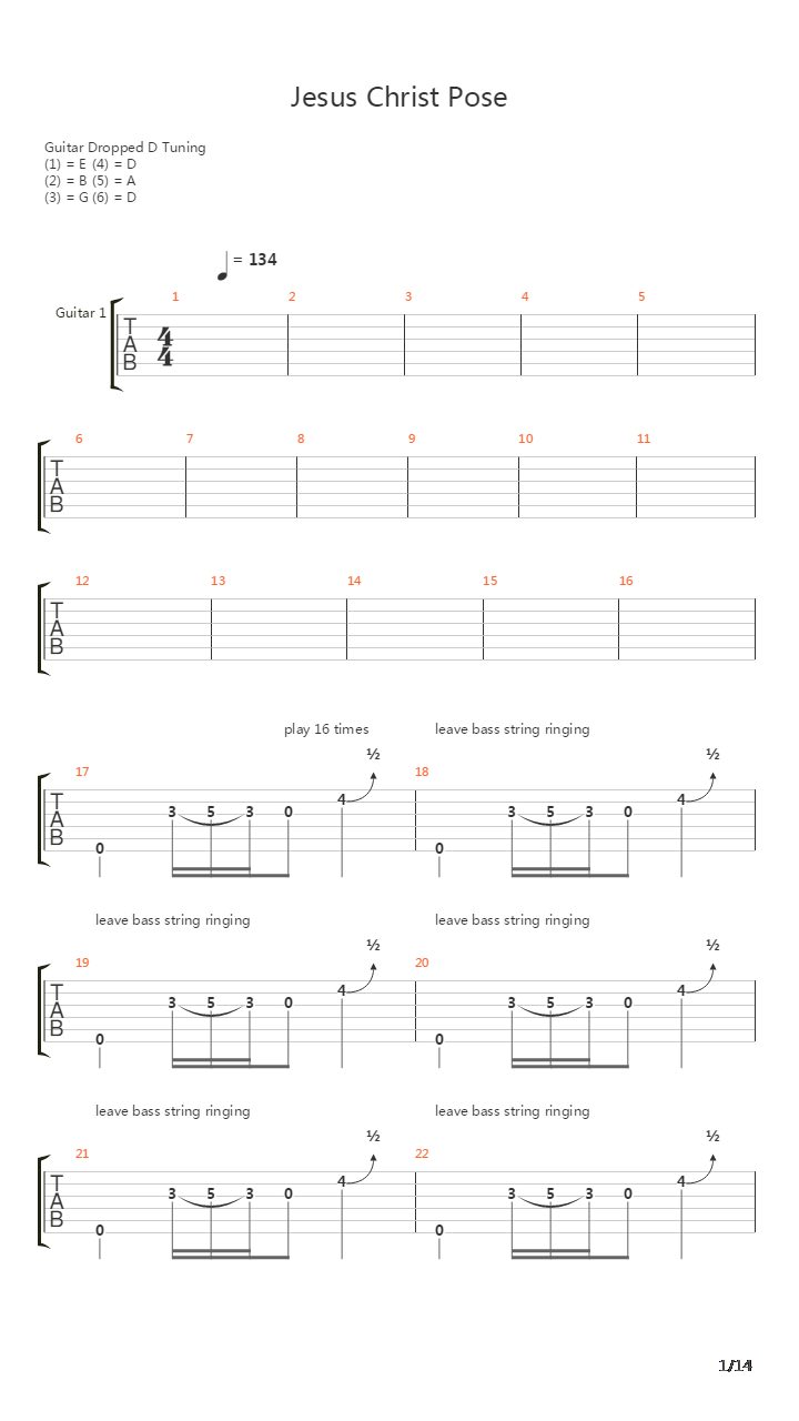 Jesus Christ Pose吉他谱