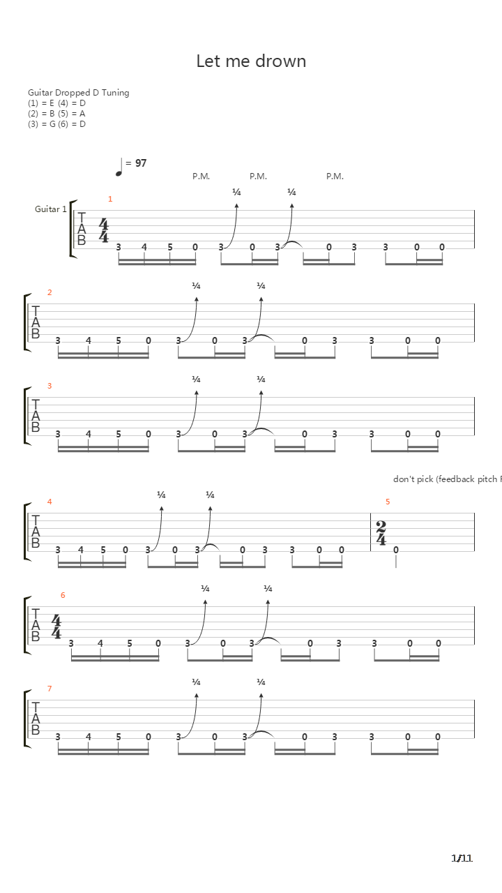 Let Me Drown吉他谱