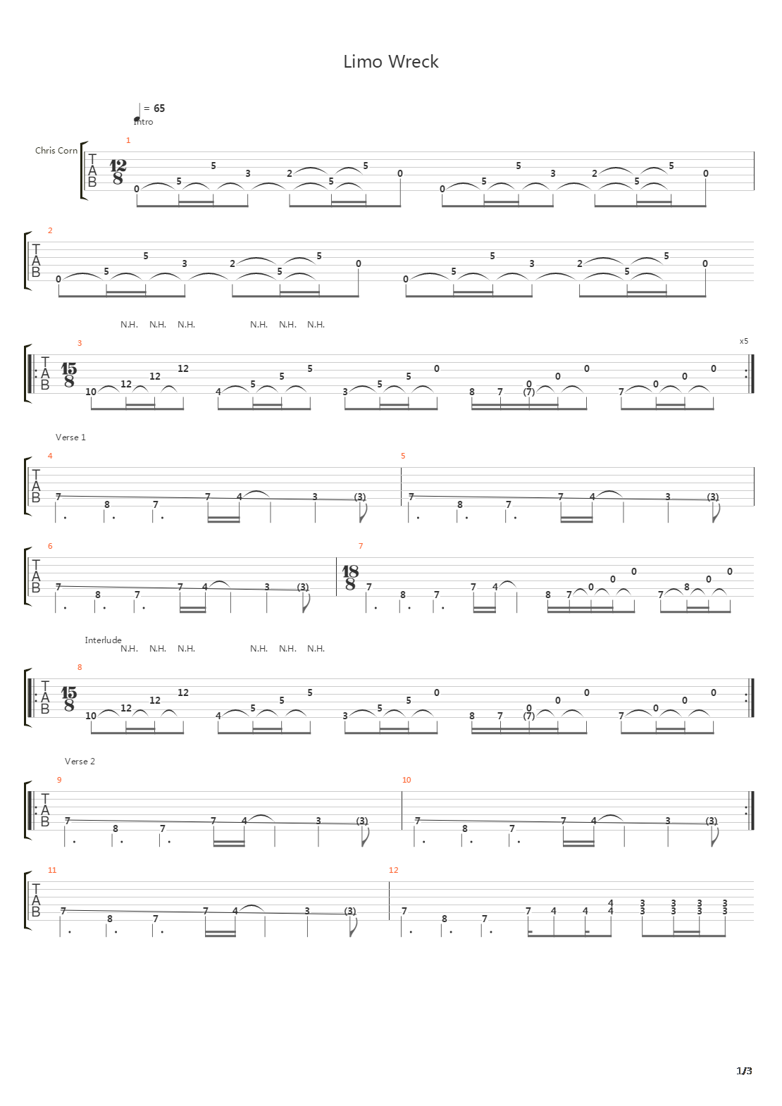 Limo Wreck吉他谱