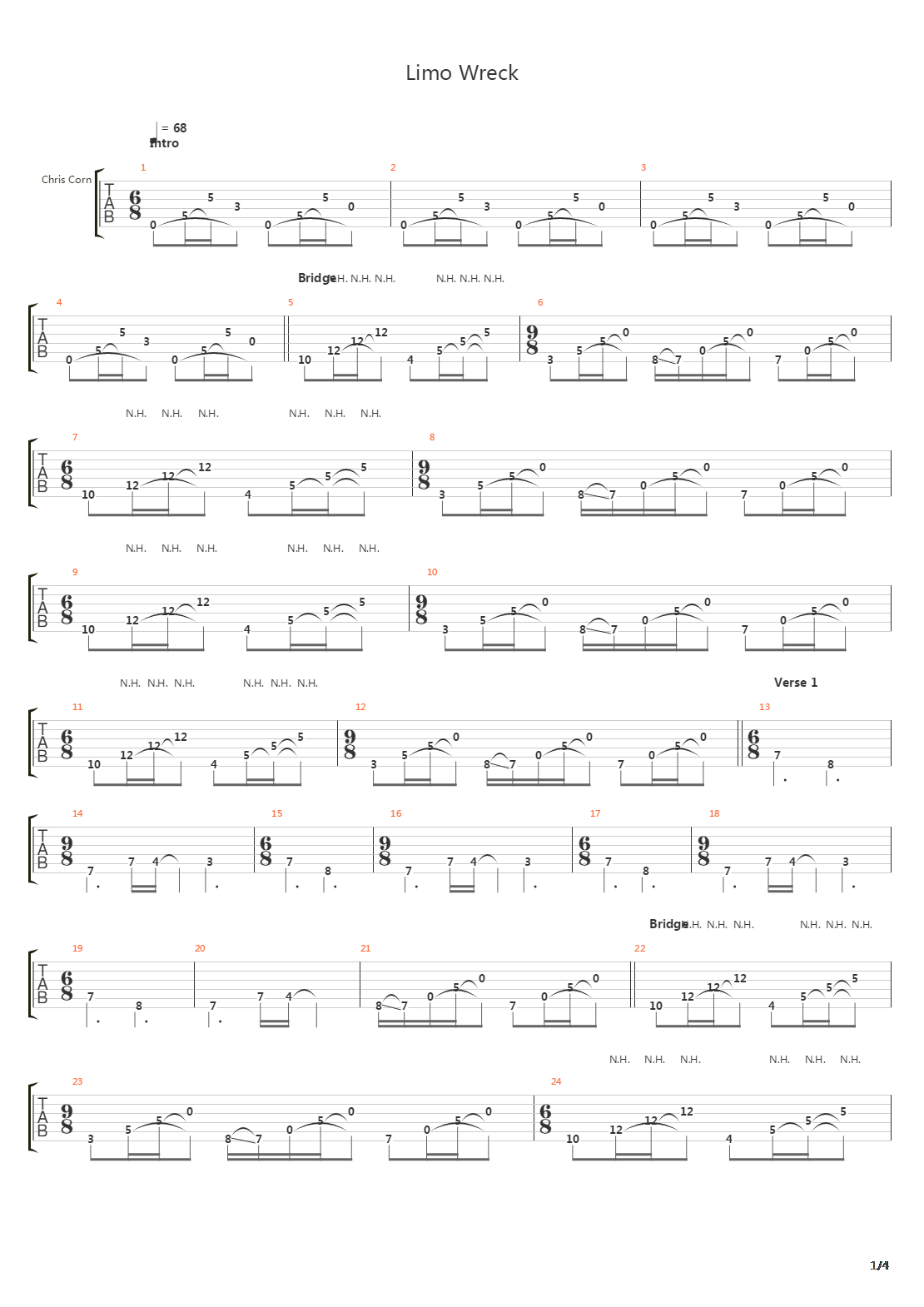 Limo Wreck吉他谱