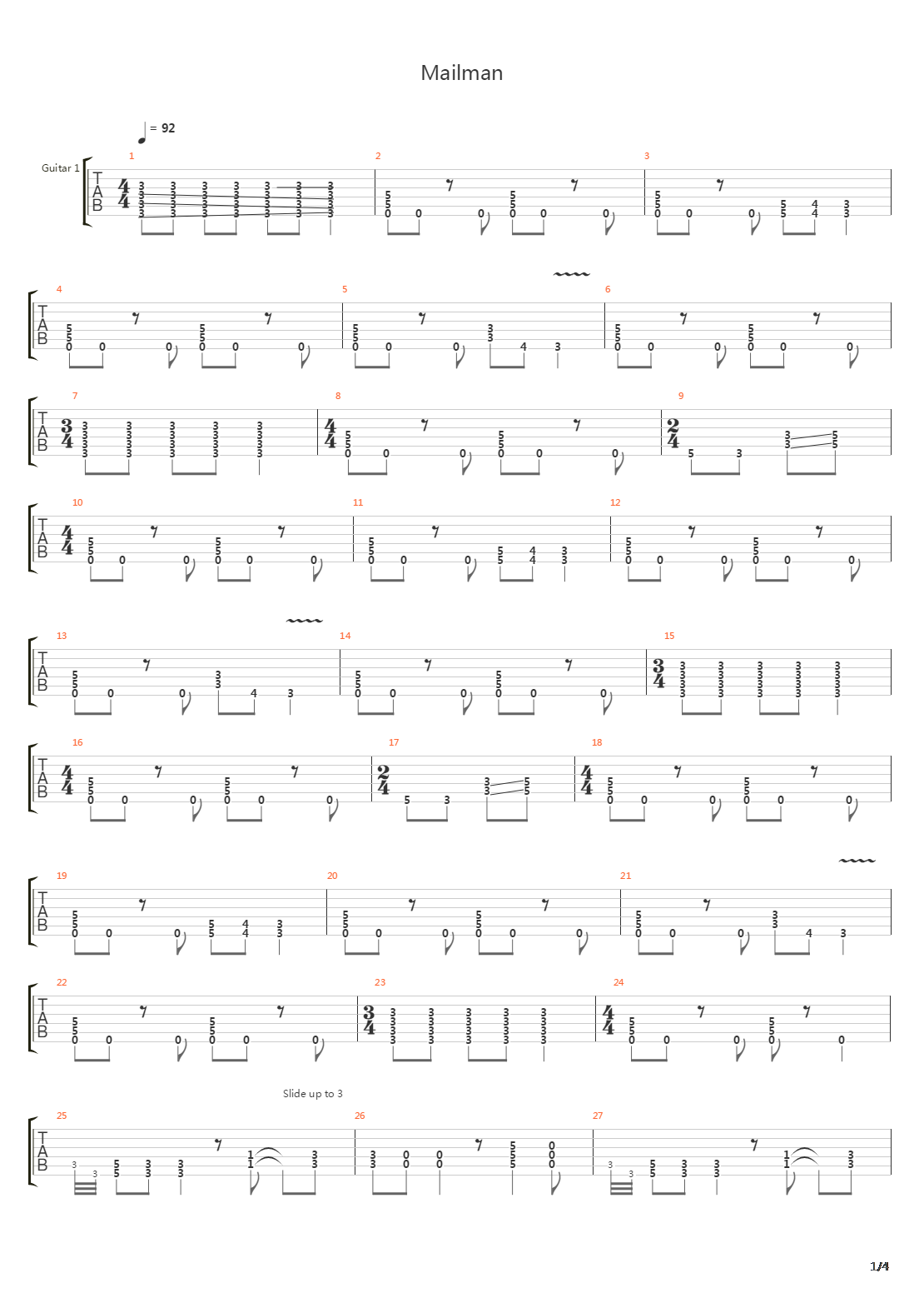 Mailman吉他谱