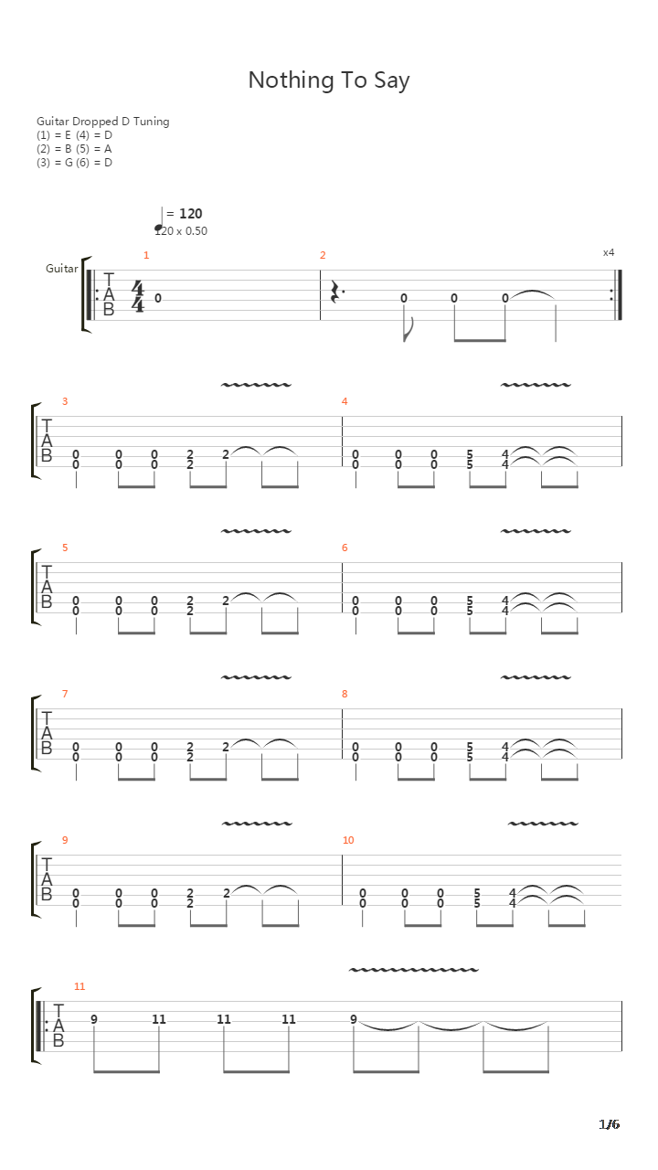 Nothing To Say吉他谱