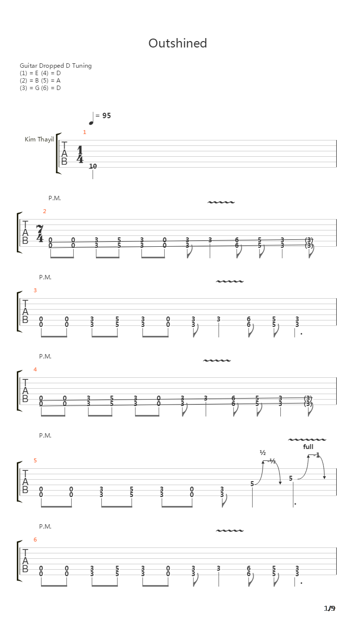 Outshined吉他谱