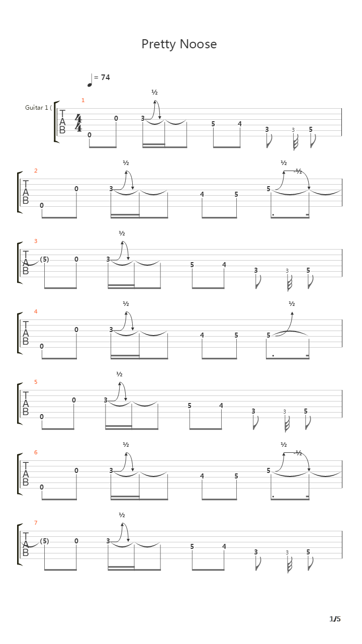 Pretty Noose吉他谱