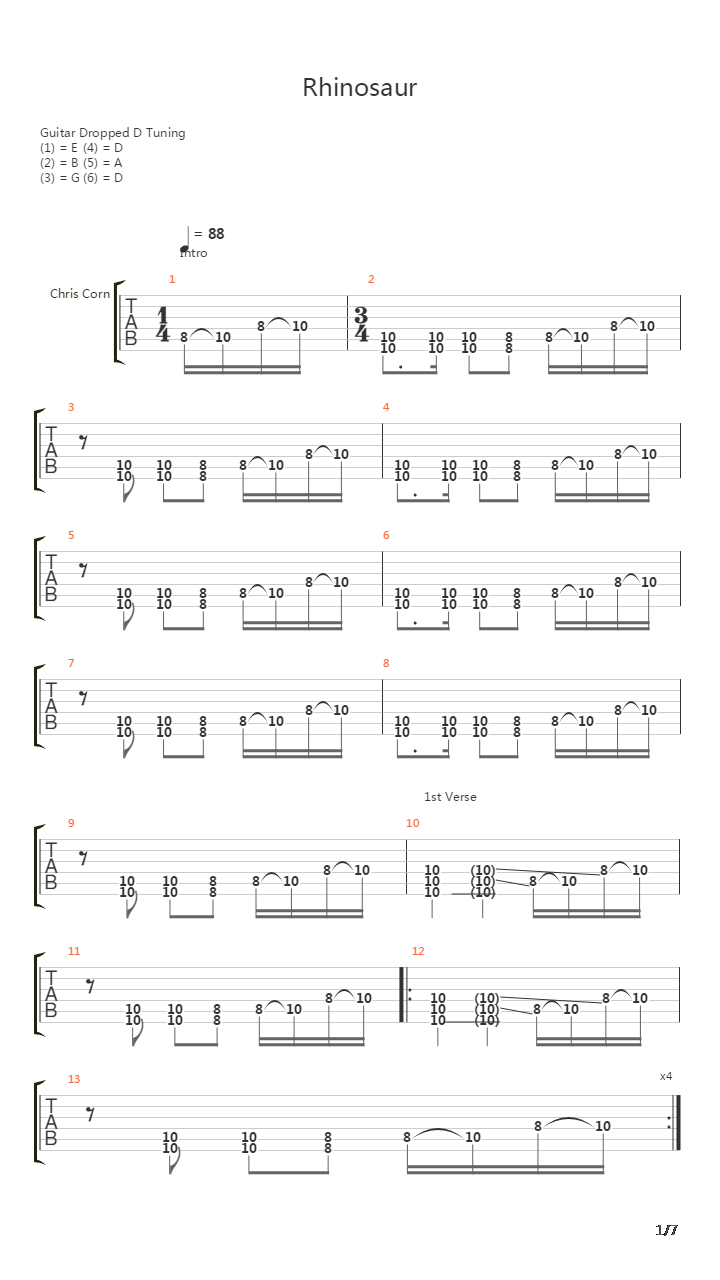 Rhinosaur吉他谱