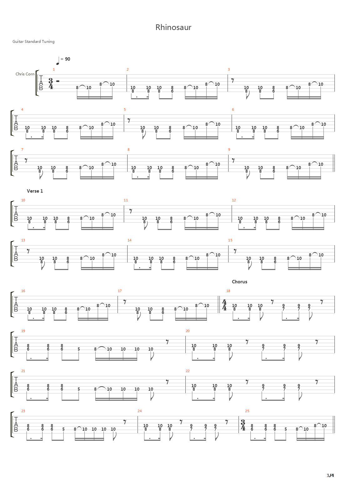 Rhinosaur吉他谱