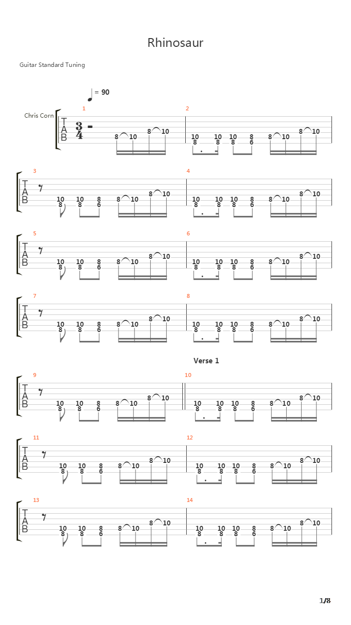 Rhinosaur吉他谱