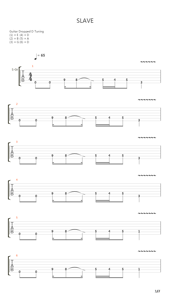 Slave And Bulldozers吉他谱